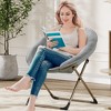 Foldable Lounger Faux Fur Saucer Chair for Dorm & Bedroom - 3 of 4