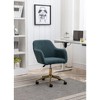 Lyngins Modern Teddy Wool Home Office Desk Chair,Small Swivel Task Chair for Office,Study,Vanity Room - 3 of 4