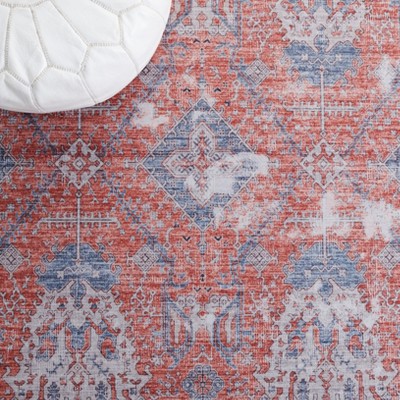 Tucson Rust and Beige Square Washable Area Rug