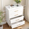 4 Drawer Dresser for Bedroom, Modern White 4 Chest of Drawers Nightstand with Metal Handles and Support for Living Room, Nursery, Entryway, Closet - 4 of 4