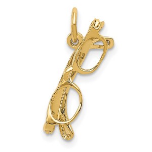 Black Bow Jewelry 14k Yellow Gold 3D Glasses Charm or Pendant, 6 x 20mm (1/4 x 3/4 inch) - 1 of 4