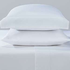 White Sateen Queen 4pc Sheet Set - Levtex Home - 1 of 3