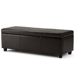 FranklStorage Ottoman Bench Tanners Brown Faux Leather - Wyndenhall, Adult Unisex