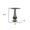 HomeRoots 21" Black And Gold Aluminum Round Pedestal End Table - 3 of 4