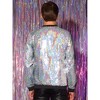 Lars Amadeus Men's Zip Up Long Sleeves Party Disco Sparkly Sequin Bomber Jacket - 3 of 4