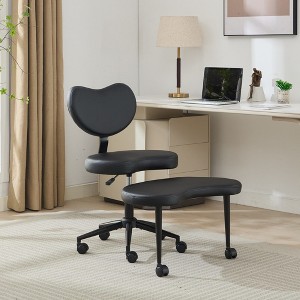 Grungis PU Leather Swivel Office Chair with Wheels,Modern Gaming Chair with Lumbar Support and Adjustable Stool,Computer Chair for Office - 1 of 4