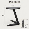 White 19.7 Inch Round Z-Shaped End Table, MDF Tabletop with Oak Veneer ...