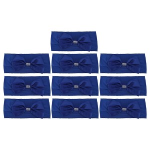 Unique Bargains Chair Sashes Bow Stretch Chair Cover Band with Buckle Slider 13.78"x5.91" Blue 10 Pcs - 1 of 4