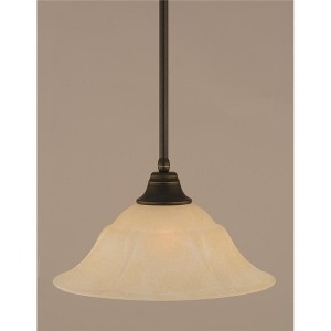 Toltec Lighting Any 1 - Light Pendant in  Dark Granite with 16" Amber Marble Shade - 1 of 1