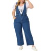 Agnes Orinda Women's Plus Size Denim Overalls Strap Cross Back Casual Jumpsuits - 2 of 4