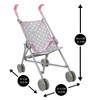 Cotton Candy Pink Umbrella Doll Stroller in Grey Polka Dots Fits Dolls to 24" - 3 of 4