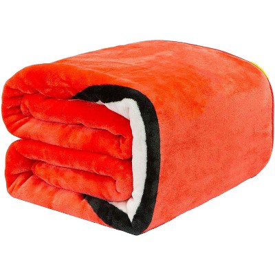 DC Comics Faux Fur Blanket, Flash Logo QUEEN