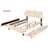 Queen Size Upholstered Platform Bed with 2 Drawers and 1 Trundle, Classic Metal Strip Headboard Design - 4 of 4