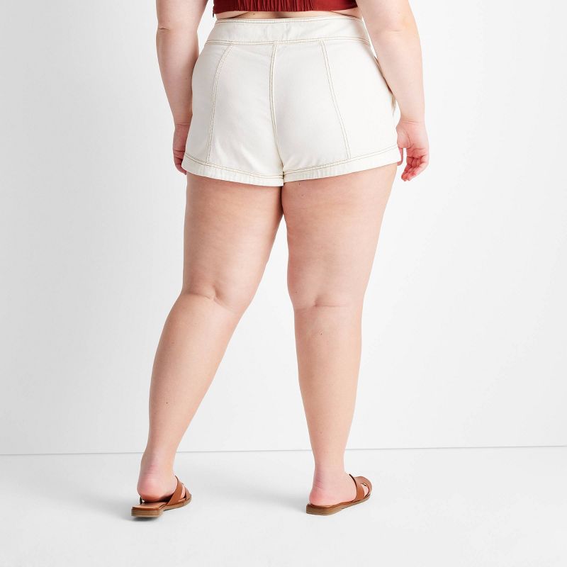 Women's High-Rise Ecru Jean Shorts - Future Collective™ with Jenny K. Lopez Cream, 2 of 4