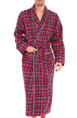 Leveret Mens Flannel Robe Black & White Plaid M