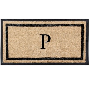 A1HC Natural Coir & Rubber Doormat for Outdoor Indoor Entrance, Long Lasting Easy to Clean Front Door Mat 24x48, Monogrammed - 1 of 4