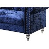 HomeStock Dark Blue Velvet Tufted KD Loveseat - 2 of 4