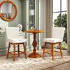 Costway 27" Swivel Bar Stools Set of 2/4 with Rubber Wood Legs Upholstered Linen Bar Chairs Beige/Gray - 4 of 4