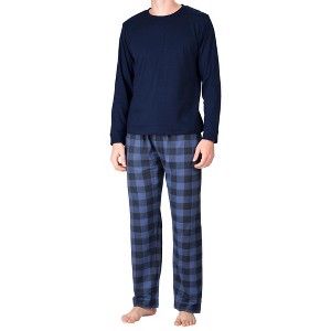 SLEEPHERO Crew Neck Long Sleeve Tee Shirt with Fleece Pajama Pants with Pockets - 1 of 4