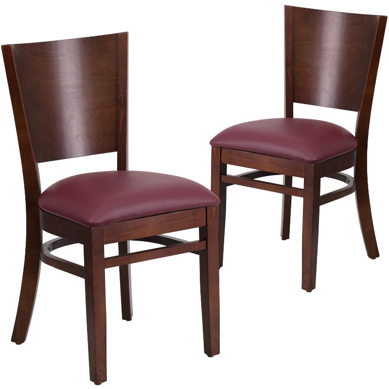 Emma and Oliver 2 Pack Solid Back Wooden Restaurant Chair, 1 of 7