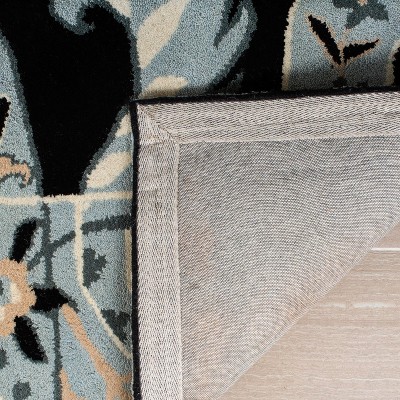 Hand-Tufted Black and Multicolor Wool Area Rug, 5' x 8'