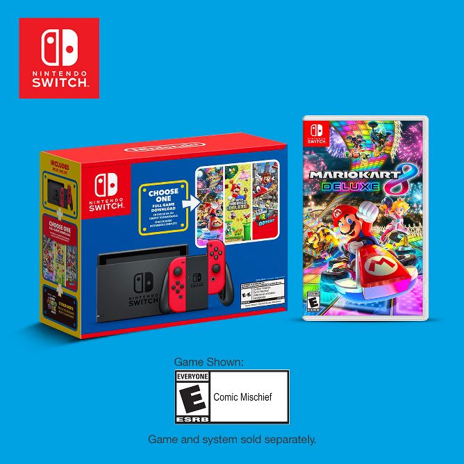 Nintendo switch. game shown. Comic mischief. Game and system sold separately