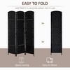 Room Divider, 3 Panel Folding Privacy Screen, 6FT Tall Portable Weave Partition Wall Divider for Bedroom - 4 of 4