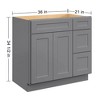 LOVMOR in Plywood Bath Vanity Cabinet with 3 Drawers without Top for Kitchen, Bathroom, Living Room - 4 of 4