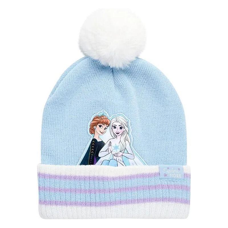 Disney Frozen Girls Winter Hat – 2 Pack Pom Pom Beanie, Little Girls Ages 4-7, 2 of 6