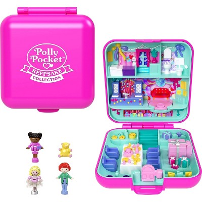 Polly Pocket Doll & Playset, Mattel 80th Heritage Compact, Doll House with Celebration Theme