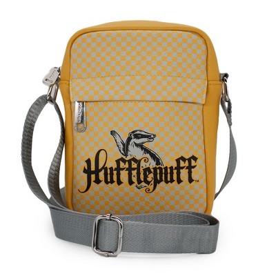Harry Potter Bag, Crossbody, Hufflepuff, Checker, Vegan Leather