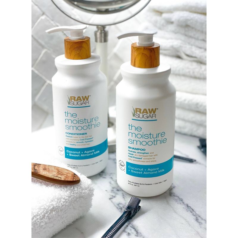 Raw Sugar Moisture Smoothie Shampoo Infused with Coconut + Agave + Sweet Almond Milk - 30 fl oz, 5 of 8