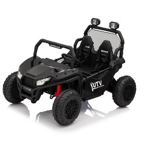 24V Kids Ride On Utv,2-Seater 4WD Electric Truck with Sun Shade, Remote Control, Led Lights, 4 Shock Absorbers - 1 of 4