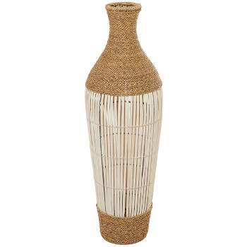 40''. x 13'' Tall Seagrass Woven Floor Vase Brown - Olivia & May