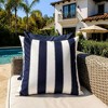 TopComfy Support Pillow Outdoor and Indoor Stripe Pillow with Weather Resistant Fabric for Patio, Blue, 17"*17"*10" - 3 of 4