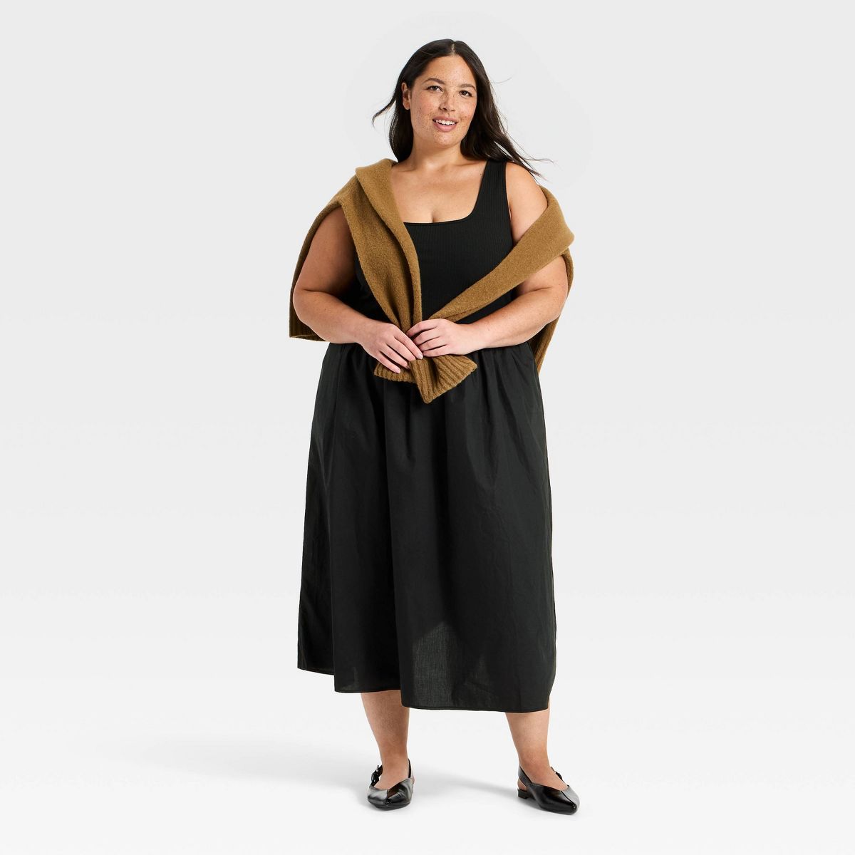 Women's Pullover Knit to Woven Midi Dress - A New Day™ - thumbnail 3
