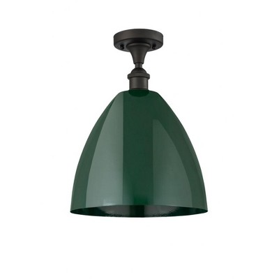 Plymouth Dome - 1 Light Semi-Flush Mount In Industrial Style-14.75 Inches Tall and 12 Inches Wide