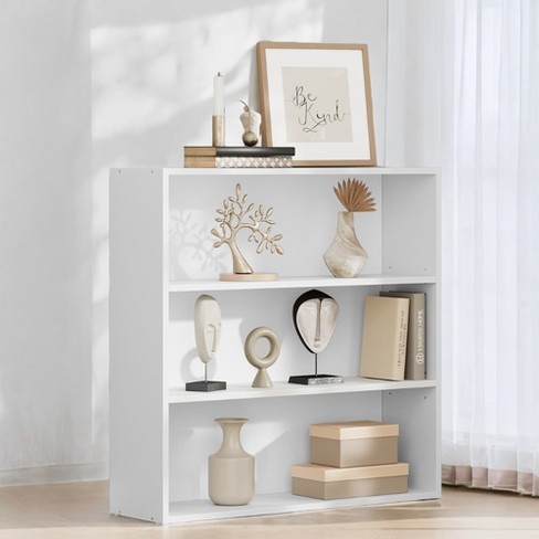 3-tier Bookshelf 31.5 Inches Open Bookcase With Adjustable Storage ...