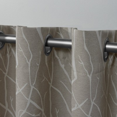 Natural Linen Look Blackout Grommet Curtain Panels, 52" x 63"