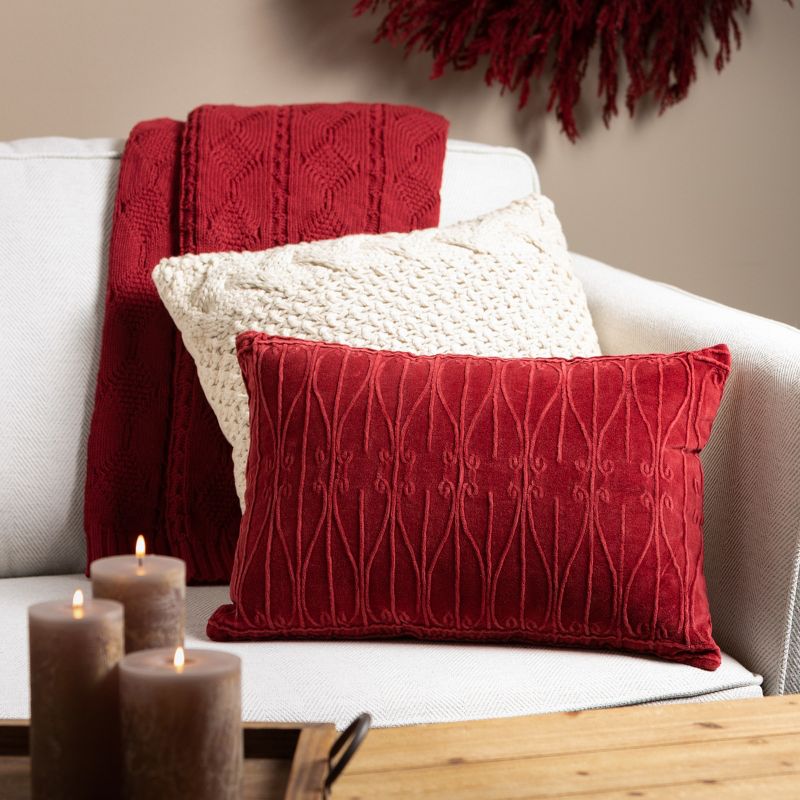 Sullivans Ecru Cable Knit Decorative Pillow Cream 17.5"H, 4 of 6