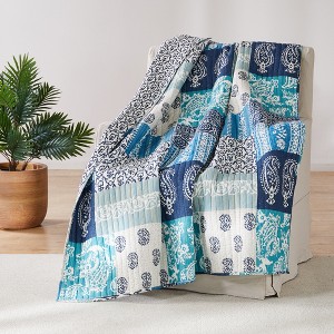 Chandra Printed Patchwork Quilted Throw - Levtex Home - 1 of 4