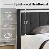 Queen Size Platform Bed Frame with Upholstered Headboard, Velvet Fabric, Mid Century Modern Upholestery Bed Frame,81" L x 63" W x 46" H Wood - 4 of 4