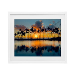 Stupell Industries Big Island Sunset  Framed Print Under Glass, White, 16" x 13" - 1 of 4