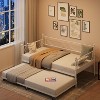 Day Bed with Pull Out Trundle,Twin Daybed with Trundle, Twin Size Mattress Foundation with Metal Slats Support for Living Room, Bedroom and Guest Room - 2 of 4