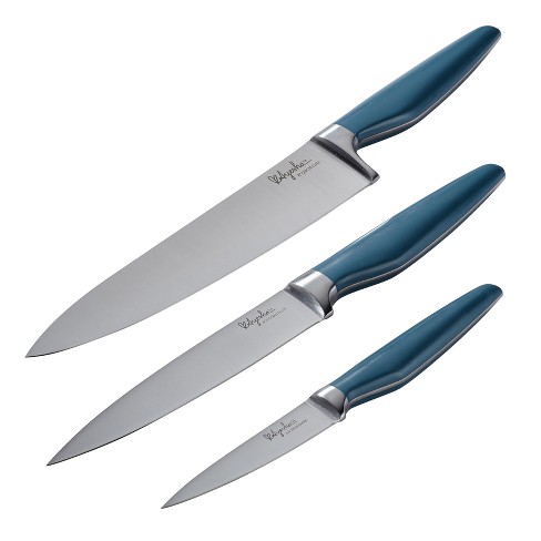 Ayesha Curry 3pc Home Collection Japanese Steel Cooking Knife Set Blue