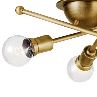 Natural Brass 15" Sputnik Flush Mount Ceiling Light