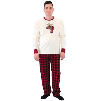 Touched by Nature Mens Unisex Holiday Pajamas, Moose