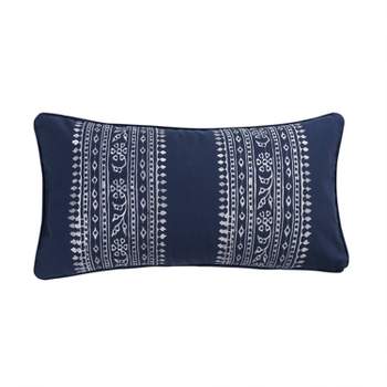 Valentina Embroidered Decorative Throw Pillow Navy - Homthreads