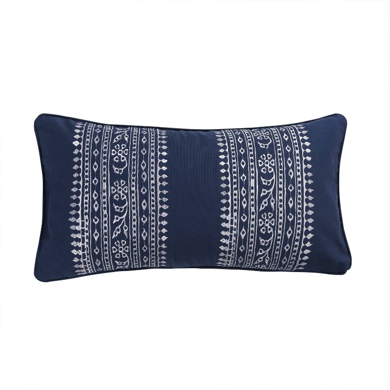 Valentina Embroidered Decorative Throw Pillow Navy - Homthreads, 1 of 5