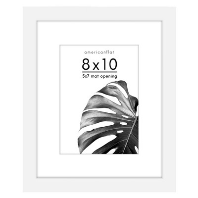 Americanflat Picture Frame with Mat - Wood with Glass Cover